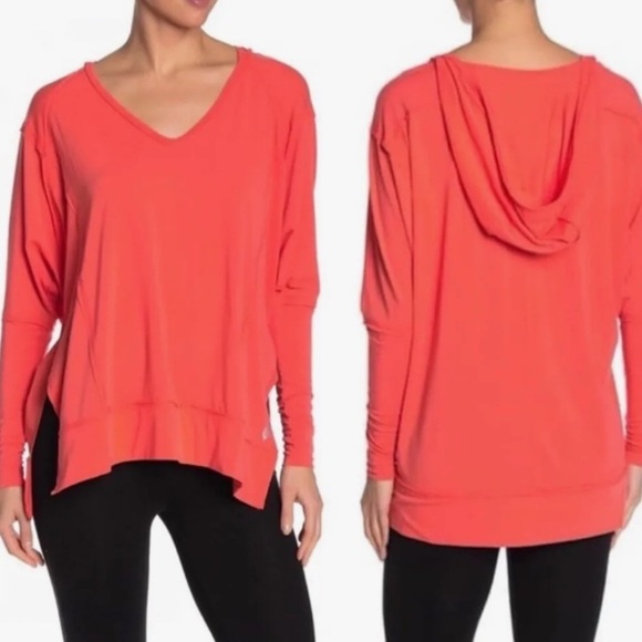 Free People Movement Soul Circle Hooded Long Sleeve Atomic Orange Small NWOT - Picture 2 of 13